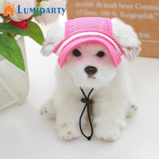 Lumiparty หมวกบังแดด ประดับโบว์น่ารัก ระบายอากาศ ป้องกันรังสียูวี ปรับได้ แฟชั่นฤดูร้อน สําหรับสัตว์เลี้ยง สุนัข แมว