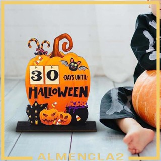 [Almencla2] ปฏิทินไม้ รูปฟักทองฮาโลวีน แฮนด์เมด 30x25 ซม. สําหรับตกแต่งบ้าน ห้องเรียน