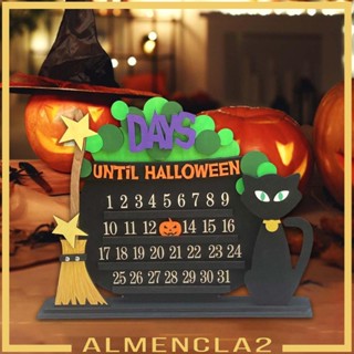 [Almencla2] ปฏิทินไม้ รูปฟักทอง แมวดํา DIY สําหรับตกแต่งปาร์ตี้ฮาโลวีน ครอบครัว