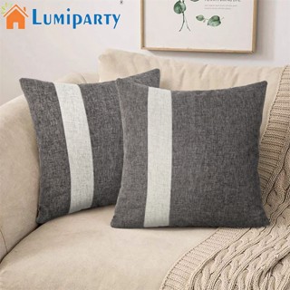 Lumiparty ปลอกหมอน ผ้าฝ้าย ผ้าลินิน 2 สี สําหรับโซฟา ห้องนั่งเล่น 2 ชิ้น