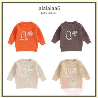 Laa6 เสื้อกันหนาวแขนยาว คอกลม ปักลายตัวอักษร สําหรับเด็กผู้ชาย และเด็กผู้หญิง