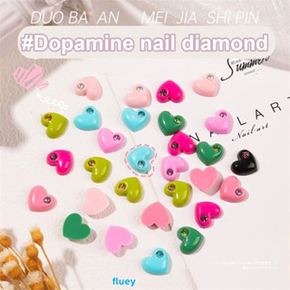 ตามมาตกแต่งเล็บ ดาราทำเล็บ Dopamine Love Jewelry Peach Heart Nail Decoration