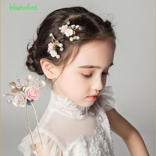 Bluevelvet กิ๊บติดผม เซรามิค คริสตัล รูปใบไม้ สไตล์ฮั่นฝู สําหรับผู้หญิง