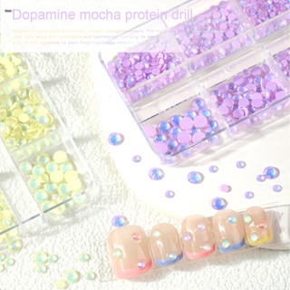 นำมาตกแต่งเล็บ Dopamine Mocha Protein Manicure Diamond Magic Color Super Flash Candy Color White Pure Desire Sweet Sea Salt Bubble Crystal Diamond nuuo