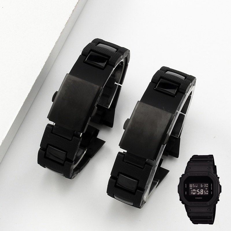 สายนาฬิกาข้อมือพลาสติก สีดํา สําหรับ Casio DW6900 DW9600 GW-M5610