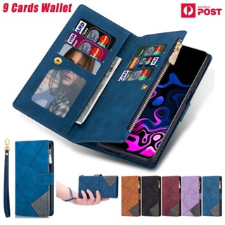 เคสหนัง ฝาพับแม่เหล็ก พร้อมช่องใส่บัตร มีซิป สําหรับ Samsung Z Fold 5 Fold 4 Fold 3 5G