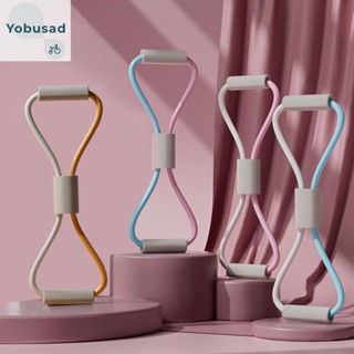 [Yobusad.th] ยางยืดออกกําลังกาย กันลื่น 8 คํา พร้อมด้ามจับโฟมนิ่ม