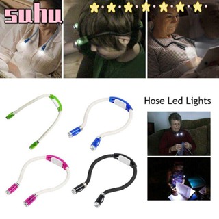 Suhuhd LED คอ ไฟแบบพกพา ยืดหยุ่น แฮนด์ฟรี ไฟฉายกลางคืน
