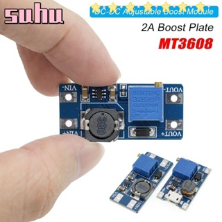 Suhuhd บอร์ดโมดูลบูสท์ DC-DC MT3608 2A ปรับได้ USB 2V-24V เป็น 5V 9V 12V 28V 5 ชิ้น สําหรับ Arduino