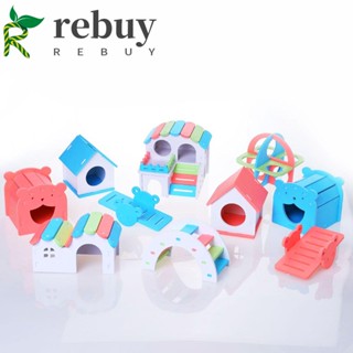 Rebuy ของเล่นบันได สองชั้น สีรุ้ง DIY สําหรับสัตว์เลี้ยง หนูแฮมสเตอร์