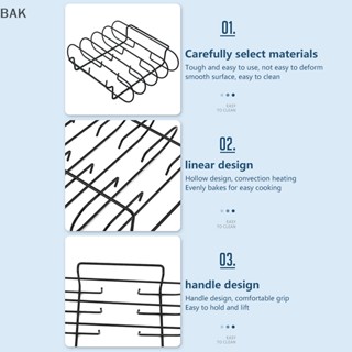 Bak ตะแกรงสเตนเลส แบบไม่ติด แบบพกพา สําหรับวางบาร์บีคิว สเต็ก