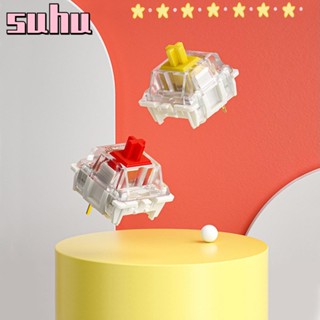 Suhuhd สวิตช์คีย์บอร์ด สีเหลือง 5 Pin สําหรับเล่นเกมคอมพิวเตอร์ 1 5 ชิ้น