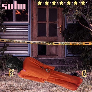Suhuhd กุญแจมือ PVC ลาย Death Row สีส้ม สําหรับตกแต่งปาร์ตี้