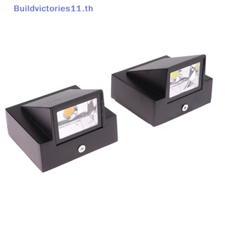 Buildvictories11 โคมไฟติดผนัง LED 3/5W อะลูมิเนียม กันน้ํา IP67 สําหรับตกแต่งสวน กลางแจ้ง 1 ชิ้น