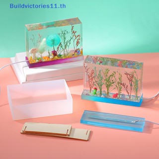 Buildvictories11 แม่พิมพ์ซิลิโคนเรซิ่น อีพ็อกซี่ LED ทรงสี่เหลี่ยม 3D สําหรับทํางานฝีมือ DIY TH