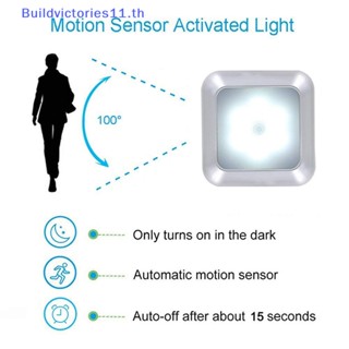 Buildvictories11 โคมไฟ LED ไร้สาย 11 ดวง มีโมชั่นเซนเซอร์ สําหรับติดตกแต่งผนังห้องนอน บันได TH