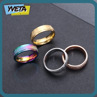 Yveta แหวนสเตนเลส เนื้อแมตต์ สีเงิน สีทอง สําหรับผู้หญิง และผู้ชาย