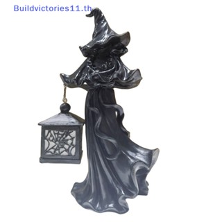 Buildvictories11 ประติมากรรมผีไร้หน้า รูปแม่มด แมสเซนเจอร์ เรซิน พร้อมไฟ สําหรับตกแต่งฮาโลวีน