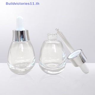 Buildvictories11 ขวดแก้วเปล่า ก้นหนา ขนาดเล็ก 30 มล. พร้อมหลอดหยด สีโปร่งใส สําหรับใส่ตัวอย่าง