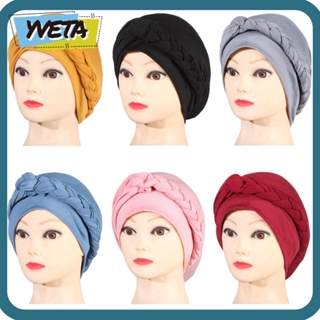 Yveta ผ้าโพกหัว หมวกแฟชั่นผู้หญิง สีพื้น ผมร่วง