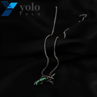 Yolo สร้อยคอโซ่ จี้รูปไดโนเสาร์ สุดเท่ แฟชั่นสําหรับผู้ชาย