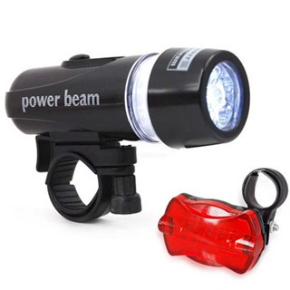 5 LED MOUNTAIN BIKE LIGHTS BICYCLE TORCH FRONT &amp; REAR LAMP WATERPROOF KIT BRIGHT