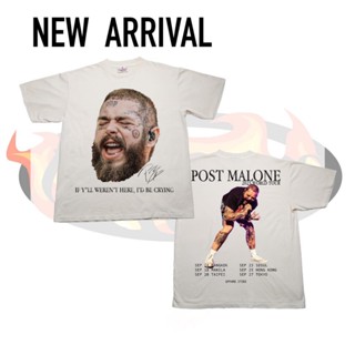 Post Malone : 2023 World TOUR Bootleg T-shirt Cotton 100% เหมาะสำหรับผู้ชายและผู้หญิง