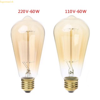 Best E27 หลอดไฟ Edison 40 60W ST64 110 220V สไตล์วินเทจย้อนยุค สําหรับกรงกระรอก