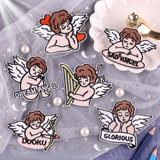 แผ่นแพทช์สติกเกอร์ ปักลายอนิเมะ Angel Series DIY สําหรับติดตกแต่งเสื้อผ้า