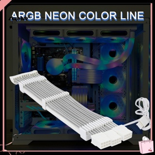 [Sy] เคสพีซี Rgb สีนีออน พร้อมอะแดปเตอร์ถ่ายโอนสตรีมเมอร์ และพาวเวอร์ซัพพลายเรืองแสง สําหรับเล่นเกม