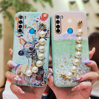 Pearl bracelet Nordic style Phone Case For Redmi Note8/Note8 2021 Lens bump protection Skin-friendly feel Anti-fall