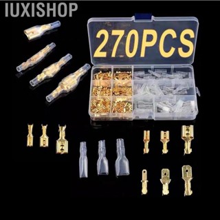 Iuxishop Yellow Crimp Terminal Block Set Transparent Protection Cover Male Female Docking Connector Kit 2.8 4.8 6.3