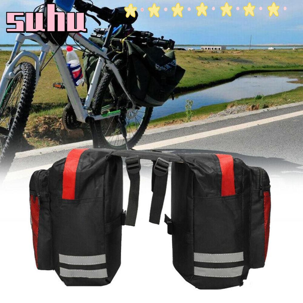 Suhuhd 30L จักรยานแวน Pannier เบาะหลังเก้าอี้หางอานกระเป๋าสีแดงสีฟ้าสีดำกันน้ำ