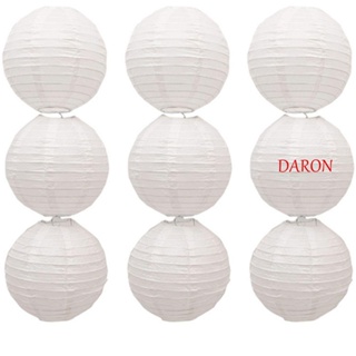 Daron โคมไฟกระดาษ สีขาว 10 15 20 25 30 35 40 ซม. สําหรับแขวนตกแต่งงานวันเกิด DIY