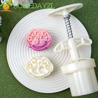 Somedayzl Ruyi Lock แม่พิมพ์ขนมไหว้พระจันทร์ พลาสติก ลายกระต่าย 3D สไตล์จีนดั้งเดิม DIY