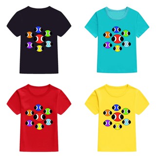 Qihang Los Lookies De Rainbow Friends 2 เสื้อยืดแขนสั้น ทรงหลวม ระบายอากาศ สําหรับเด็กผู้ชาย และเด็กผู้หญิง