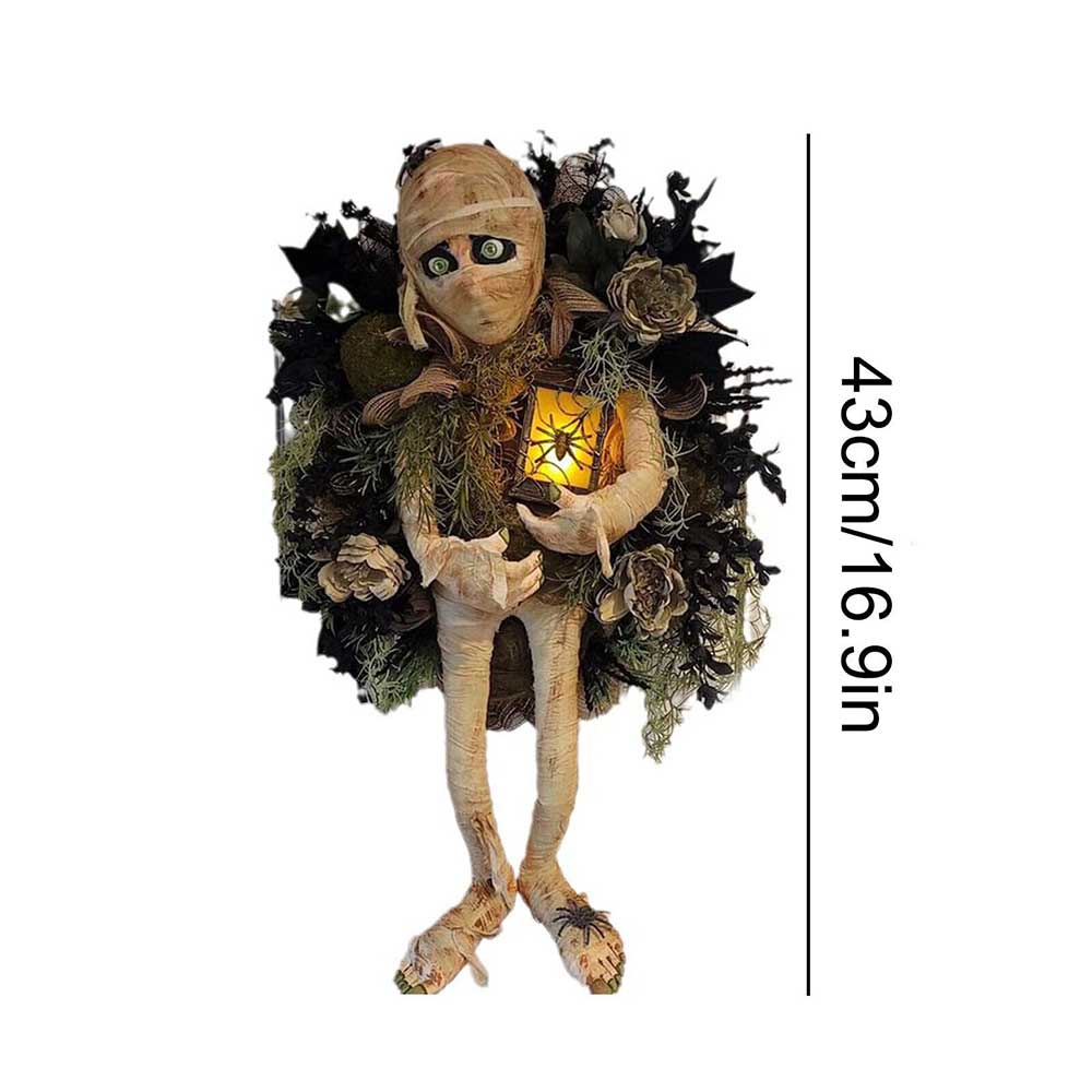 Mummy Halloween Wreath Front Decoration