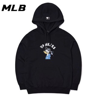 Mlb NY เสื้อกันหนาวกีฬา ผ้าฝ้าย มีฮู้ด ของแท้ สําหรับคู่รัก