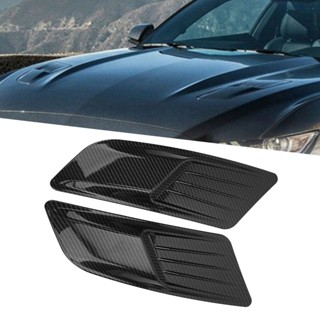 Newyork251 คู่ Universal ด้านหน้าเครื่องดูดควัน Air Vent Molding Bonnet ฝาครอบคาร์บอนไฟเบอร์ Fit สำหรับ Ford Mustang 2015-2017