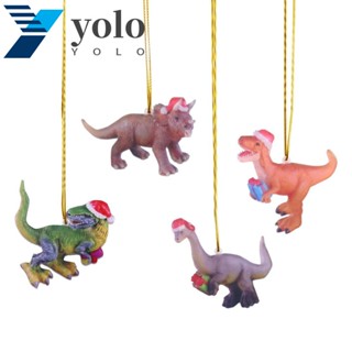 Yolo จี้อะคริลิค รูปการ์ตูนสัตว์ ไดโนเสาร์ DIY สําหรับประดับตกแต่งต้นคริสต์มาส