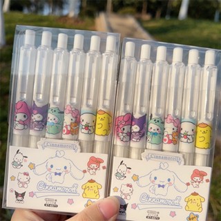 ปากกาเจล แบบกด ลายการ์ตูน Sanrio ขนาด 0.5 มม. สีดํา เครื่องเขียน สําหรับนักเรียน สํานักงาน