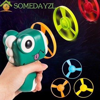 Somedayzl 2 in1 ตัวปล่อยไดโนเสาร์พลาสติก แบบกระพริบ สําหรับเล่นกีฬากลางแจ้ง