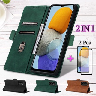 2 IN 1 เคสโทรศัพท์มือถือหนัง เซรามิค สองชิ้น พร้อมช่องใส่บัตร สําหรับ Samsung Galaxy M23 5G F23 5G