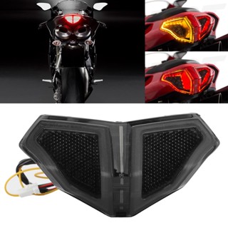 Newyork251 รถจักรยานยนต์ LED ประกอบไฟท้าย Smoky เลนส์ ความสว่างสูงเหมาะสำหรับ Ducati 848/1098/1198