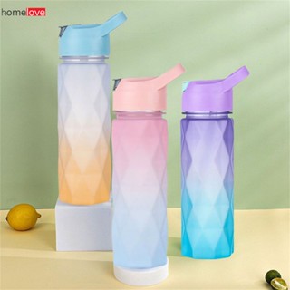 600ml Gradient Water Bottle with Straw Plastic Sports Water Bottle Portable Drinking Bottle Outdoor Travel ยิม ฟิตเนส กาต้มน้ำ homelove