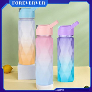 600ml Gradient Water Bottle With Straw Plastic Sports Water Bottle Portable Drinking Bottle Outdoor Travel Gym Fitness Kettle fore