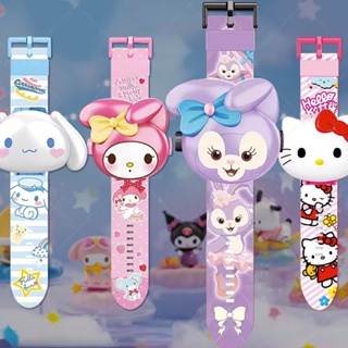 Sanrio ของเล่น 24Image โปรเจคเตอร์ นาฬิกา Hello Kitty Kulomi Melody Cinnamoroll ฟิกเกอร์แอคชั่น นาฬิกาพลิก ยอดนิยม นาฬิกาเด็ก