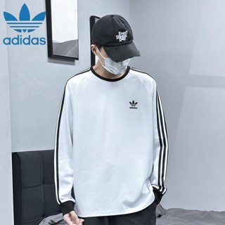 เสื้อกันหนาว คอกลม ปักลายโลโก้ Adidas ของแท้ สไตล์สปอร์ต แฟชั่นคู่รัก