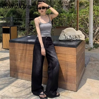 DaDulove💕 New American Ins High Street Retro Washed Jeans Niche High Waist Wide Leg Pants Large Size Trousers