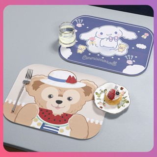 Creative Disney Leather Placemat Stellalou Shelliemay Duffy ผ้าปูโต๊ะพับได้กันน้ำกันน้ำมันทนอุณหภูมิสูงตกแต่งบ้านในครัว [COD]